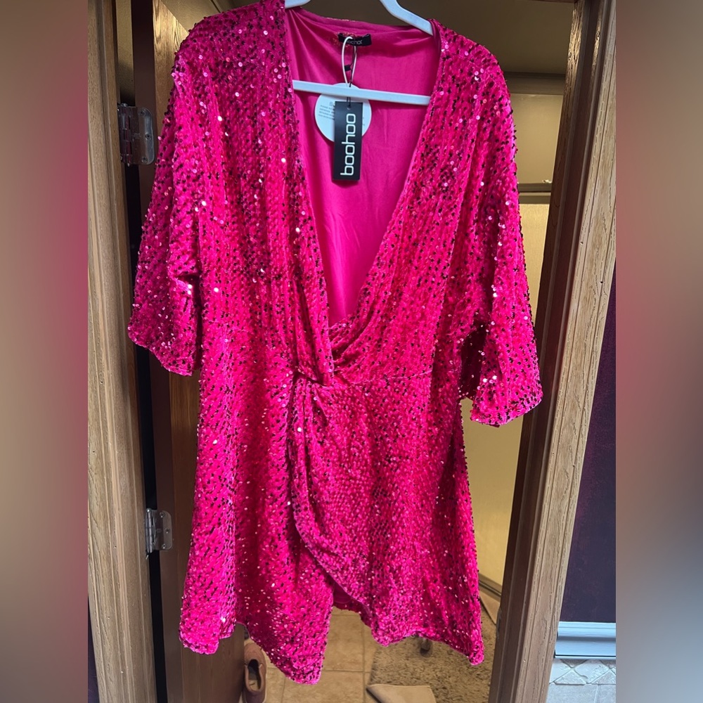 Boohoo Plus Sequin Dress